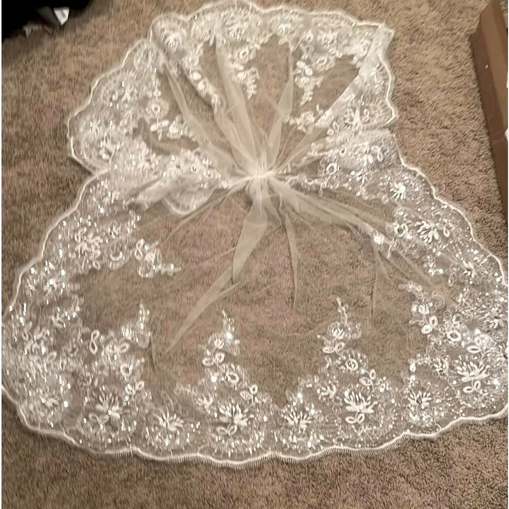 BRAND NEW BEAUTIFUL BREATHTAKING Double layered veil - Picture 2 of 2